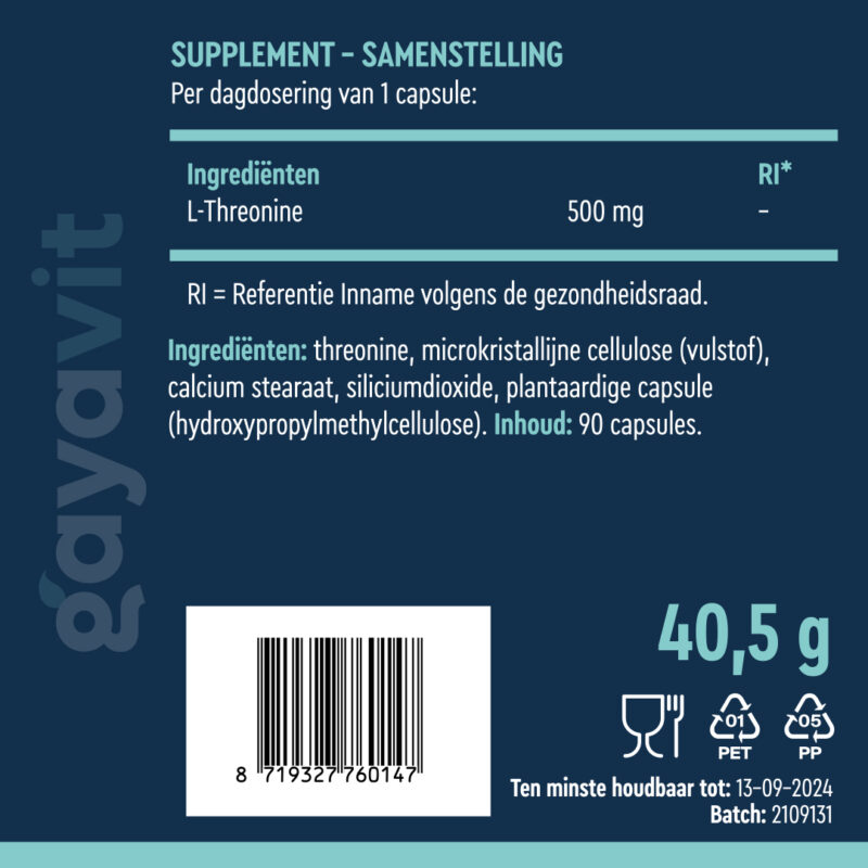 L-Threonine 90 capsules Dailyvit